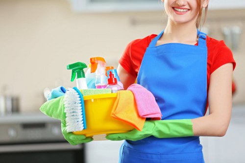 Commercial office cleaning in a Docklands high-rise building