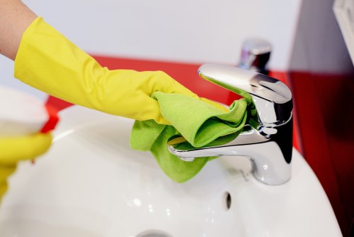Final service agreement documents beside cleaning equipment