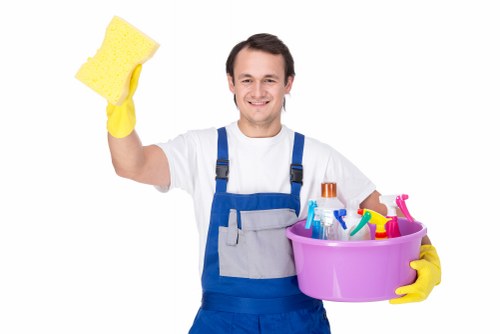 Reviewing a cleaning service issue in a professional setting