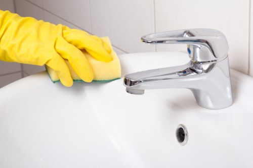 Professional cleaning team reviewing appointment details