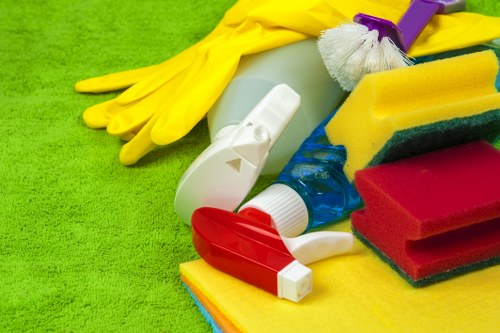 Local Docklands exit cleaning team working in a high-rise residential building