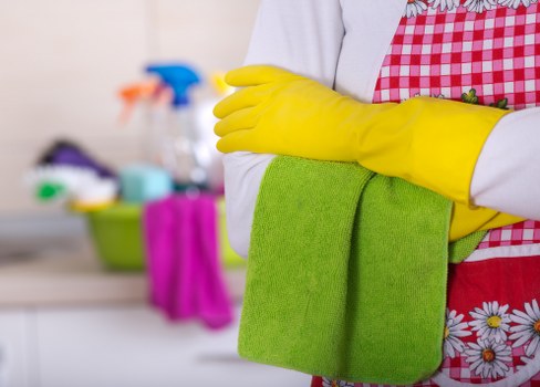Team member checking protective equipment and supplies