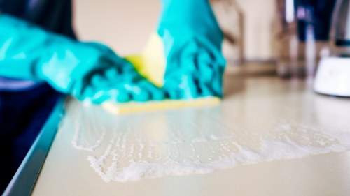 Detailed cleaning of high-rise property surfaces in Docklands